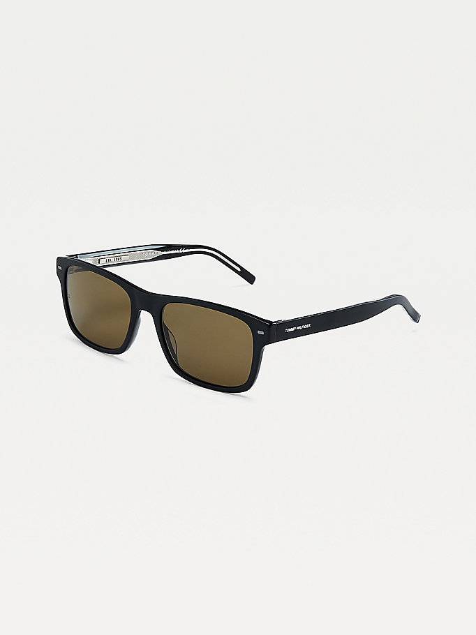 Tommy Hilfiger Rectangular Acetate Solbriller Herre Svarte | MUXSQH-624