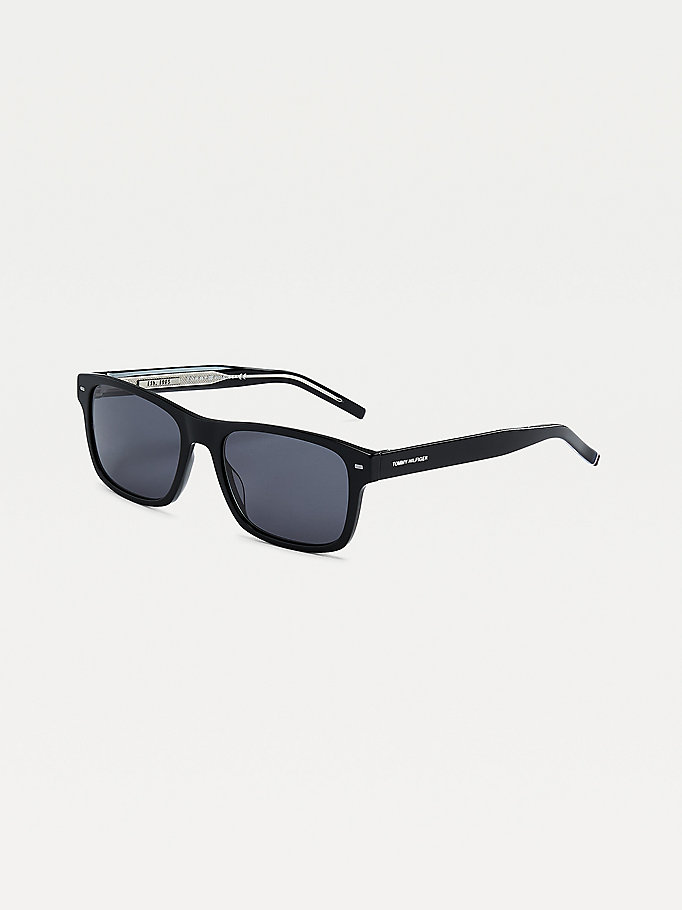 Tommy Hilfiger Rectangular Acetate Solbriller Herre Svarte | RXOFTG-132