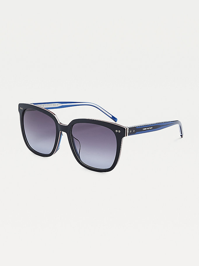 Tommy Hilfiger Rectangular Transparent Acetate Solbriller Herre Blå | UIWSCH-812