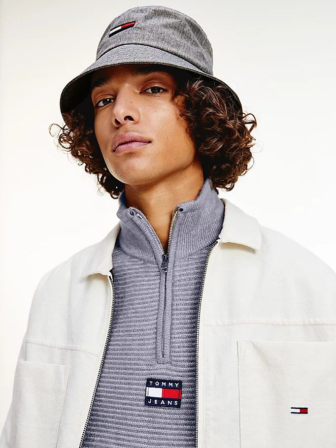 Tommy Hilfiger Recycled Melange Bucket Hatt Herre Grå | PHITDR-791