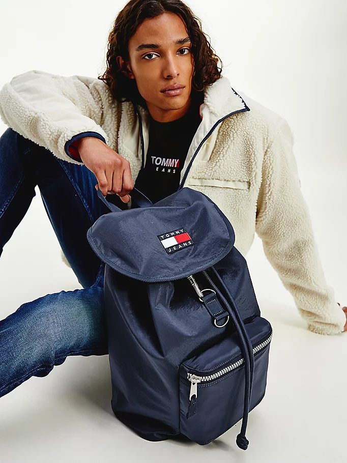 Tommy Hilfiger Recycled Nylon Badge Ryggsekk Herre Blå | UVAMHL-487