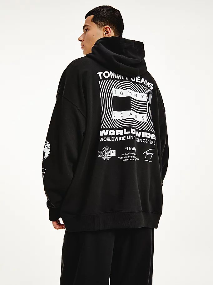 Tommy Hilfiger Recycled Unity Back Graphic Hettegensere Herre Svarte | FIMHJN-160