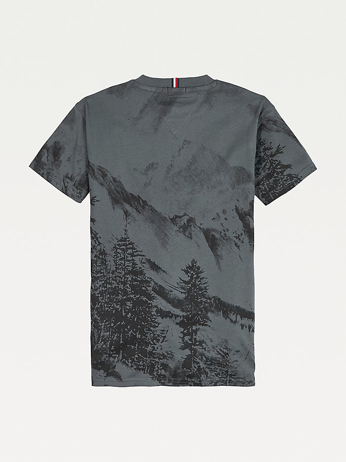 Tommy Hilfiger Reflective Landse Print T-skjorte Gutt Grønn | FXDMGJ-180