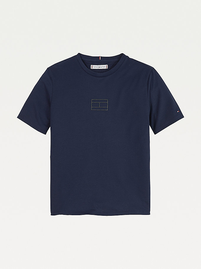 Tommy Hilfiger Reflective Logo T-skjorte Jente Blå | PRXZEK-946