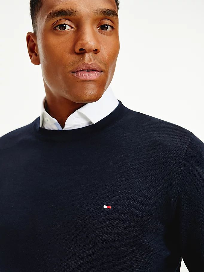 Tommy Hilfiger Regular Fit Crew Neck Gensere Herre Blå | KSOXID-305