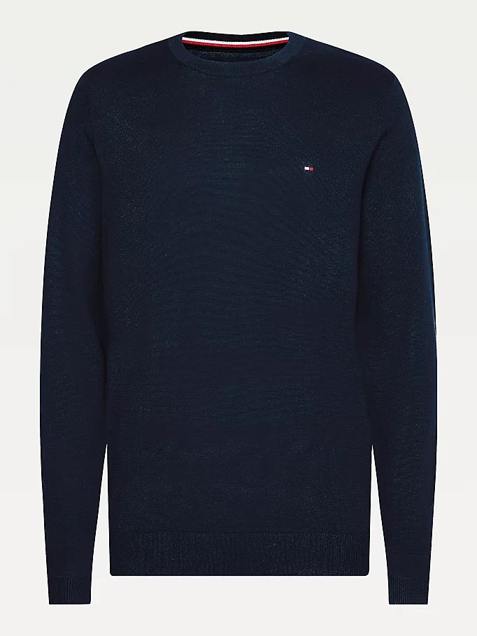 Tommy Hilfiger Regular Fit Crew Neck Gensere Herre Blå | KSOXID-305