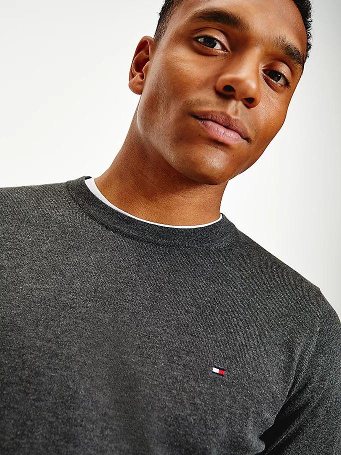 Tommy Hilfiger Regular Fit Crew Neck Gensere Herre Grå | PFINQR-261