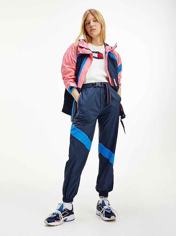 Tommy Hilfiger Relaxed Fit Colour-Blocked Joggers Dame Blå | NTSCHZ-178