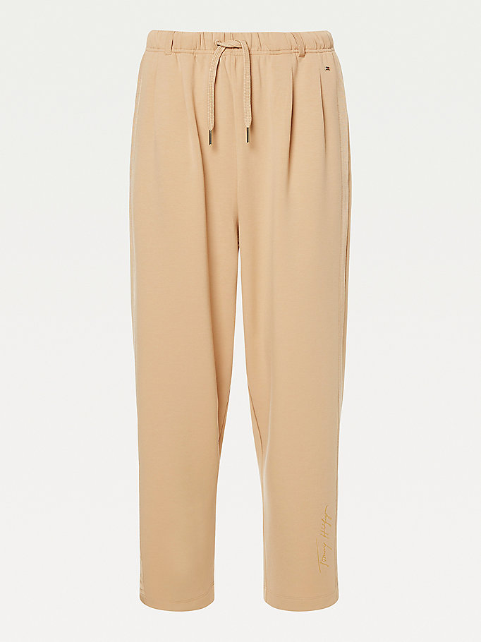 Tommy Hilfiger Relaxed Fit Joggers Dame Beige | JDBAZR-876