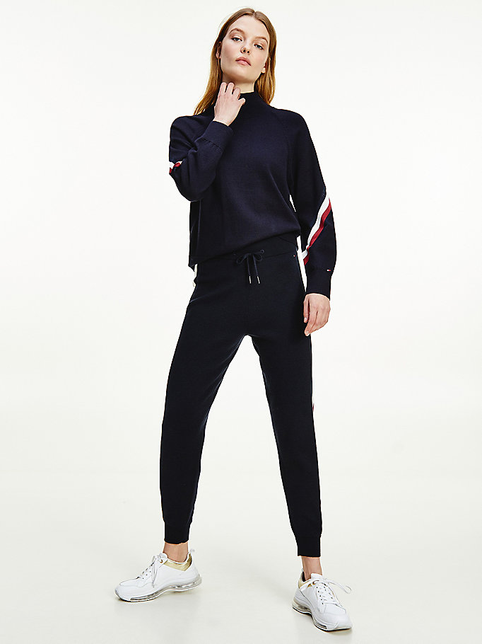 Tommy Hilfiger Relaxed Signature Joggers Dame Blå | ANSJYL-127