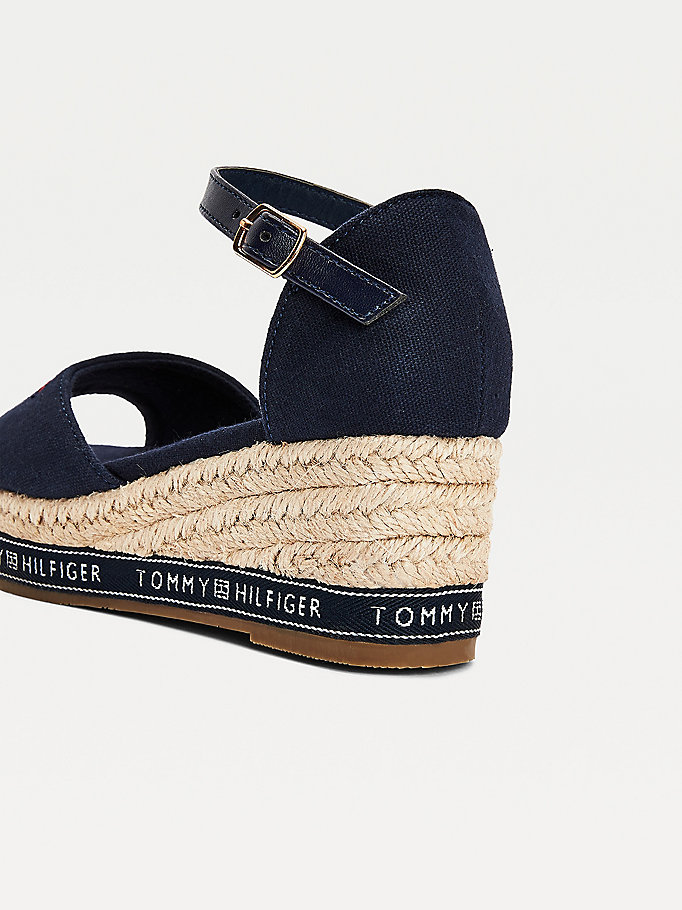 Tommy Hilfiger Repeat Logo Wedge Sandaler Jente Blå | IRGNFD-723