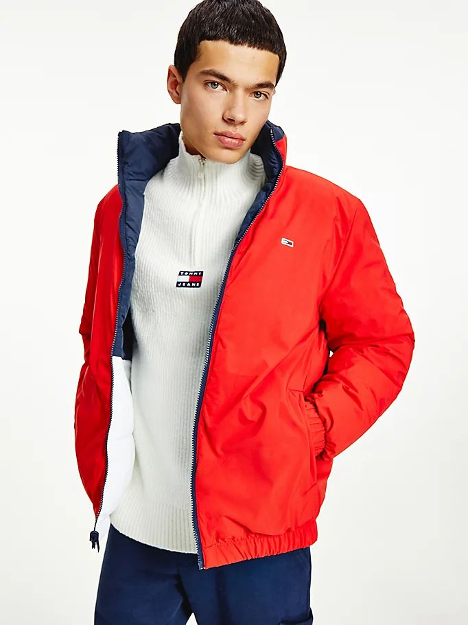 Tommy Hilfiger Reversible Recycled Puffer Jakke Herre Blå | NISTPV-960