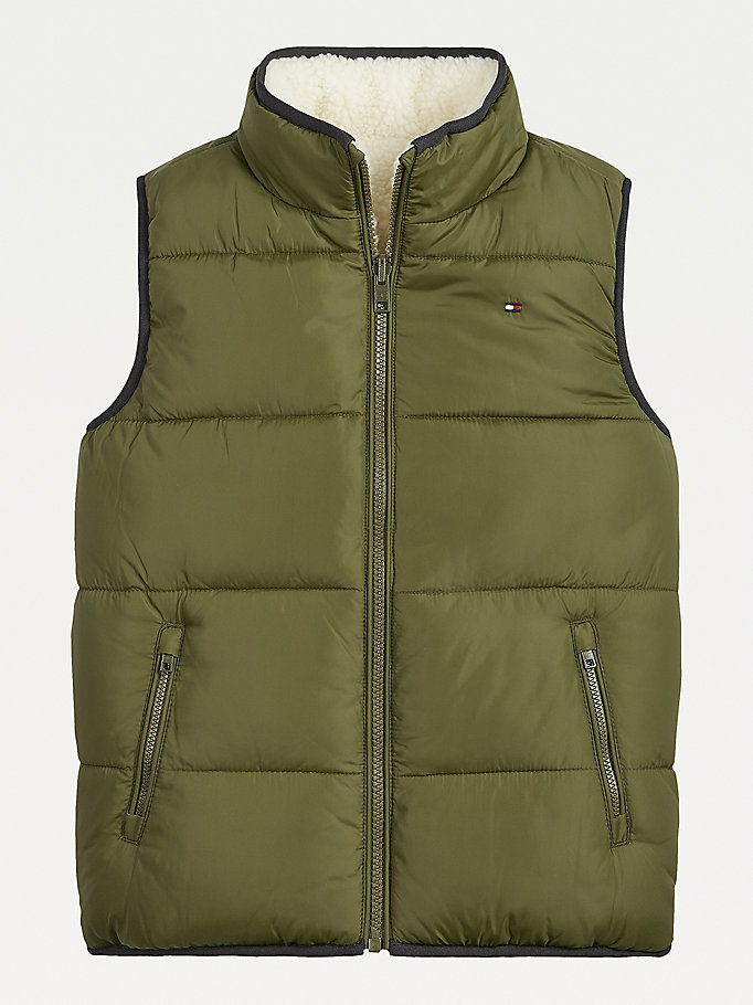 Tommy Hilfiger Reversible Sherpa Gilet Jakke Gutt Grønn | BZSQTY-341