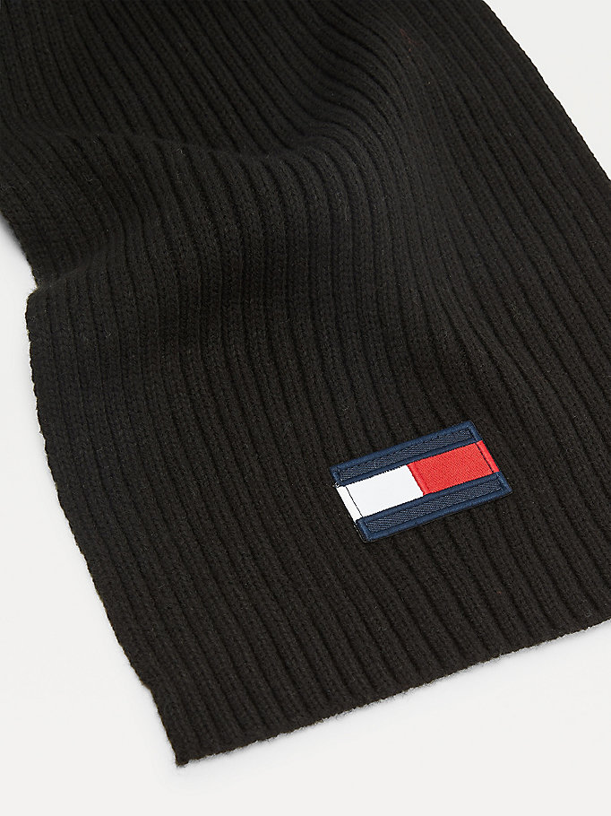 Tommy Hilfiger Rib-Knit Skjerf Gutt Svarte | EHMJPC-287