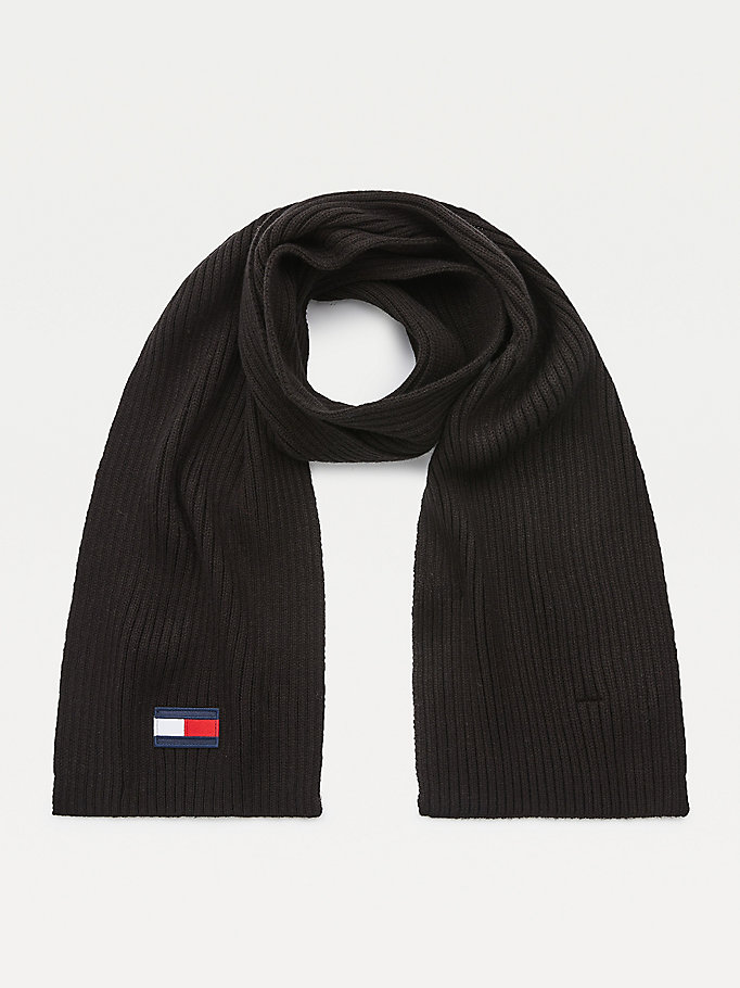 Tommy Hilfiger Rib-Knit Skjerf Gutt Svarte | EHMJPC-287