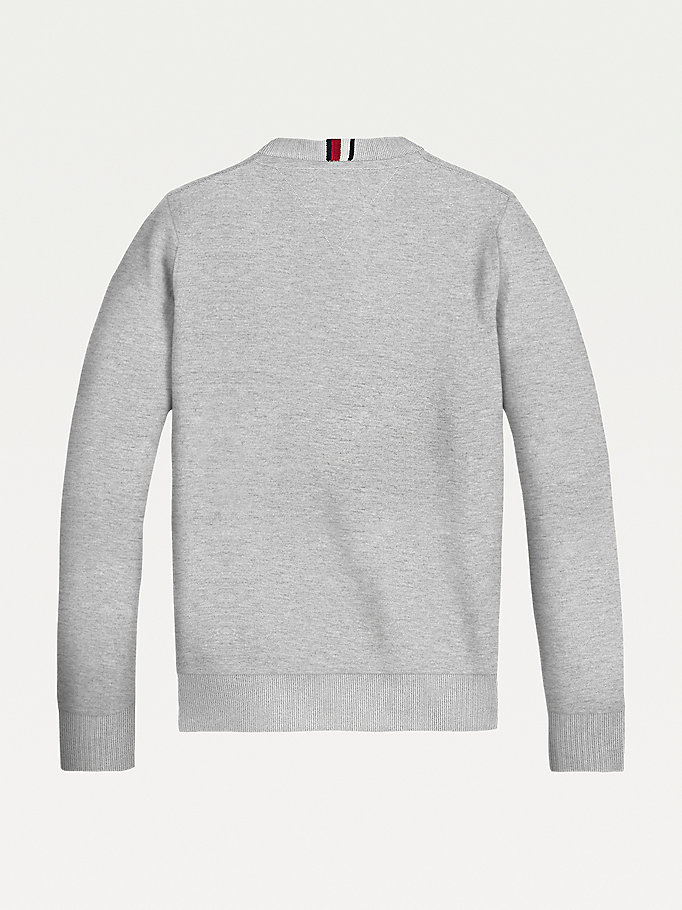 Tommy Hilfiger Ribbed Henley Jumper Gutt Grå | NYREHS-914