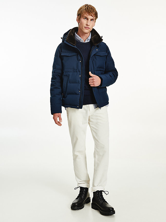 Tommy Hilfiger Rockie Filled Utility Bomber Jakke Herre Blå | CFJLDX-352