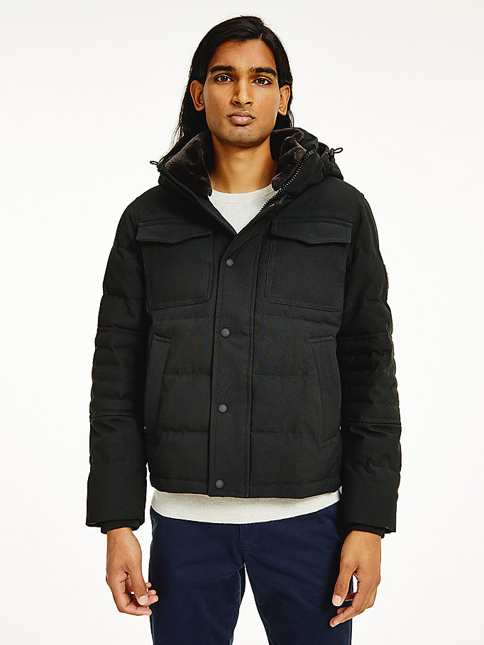 Tommy Hilfiger Rockie Filled Utility Bomber Jakke Herre Svarte | JXPBDZ-820