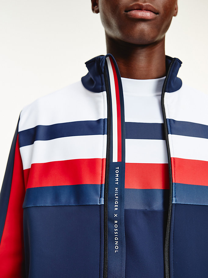 Tommy Hilfiger Rossignol Colour-Blocked Zip-Thru Jakke Herre Blå | AEJMFD-493