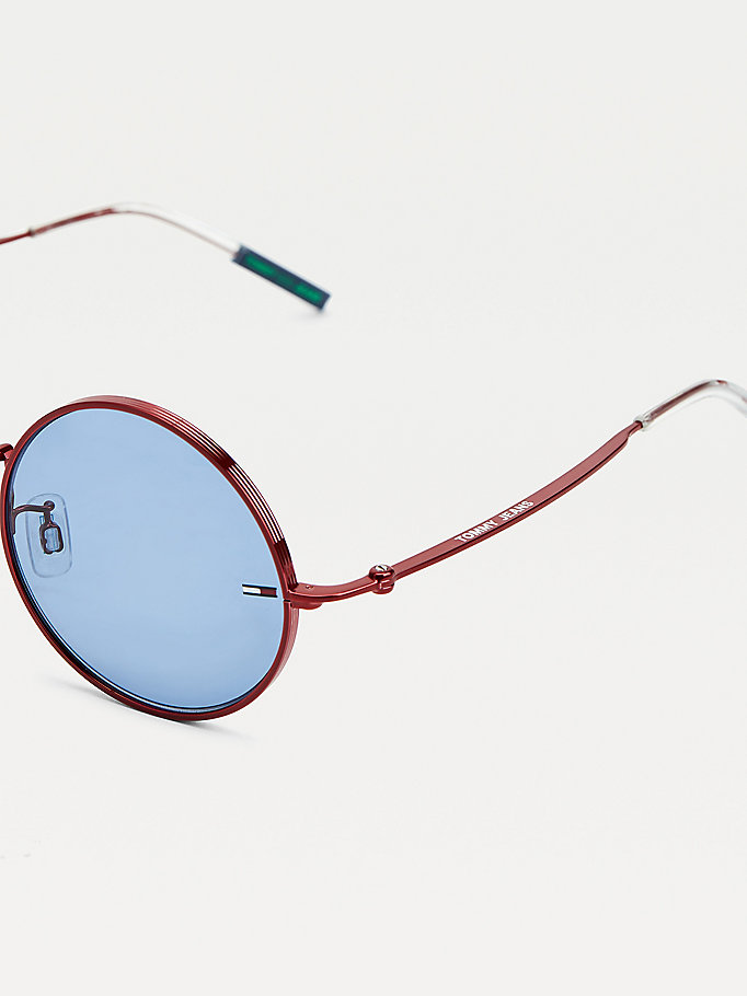 Tommy Hilfiger Round Frame Solbriller Herre Rød | ULFHKS-310