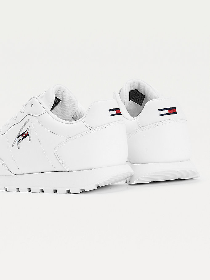 Tommy Hilfiger Runner Stil Ed Joggesko Dame Hvite | FIXWPO-430