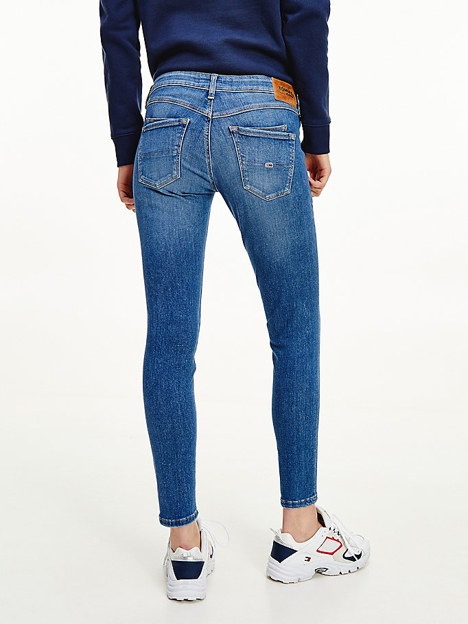 Tommy Hilfiger Scarlett Low Rise Skinny Jeans Dame Blå | DWQTAE-256