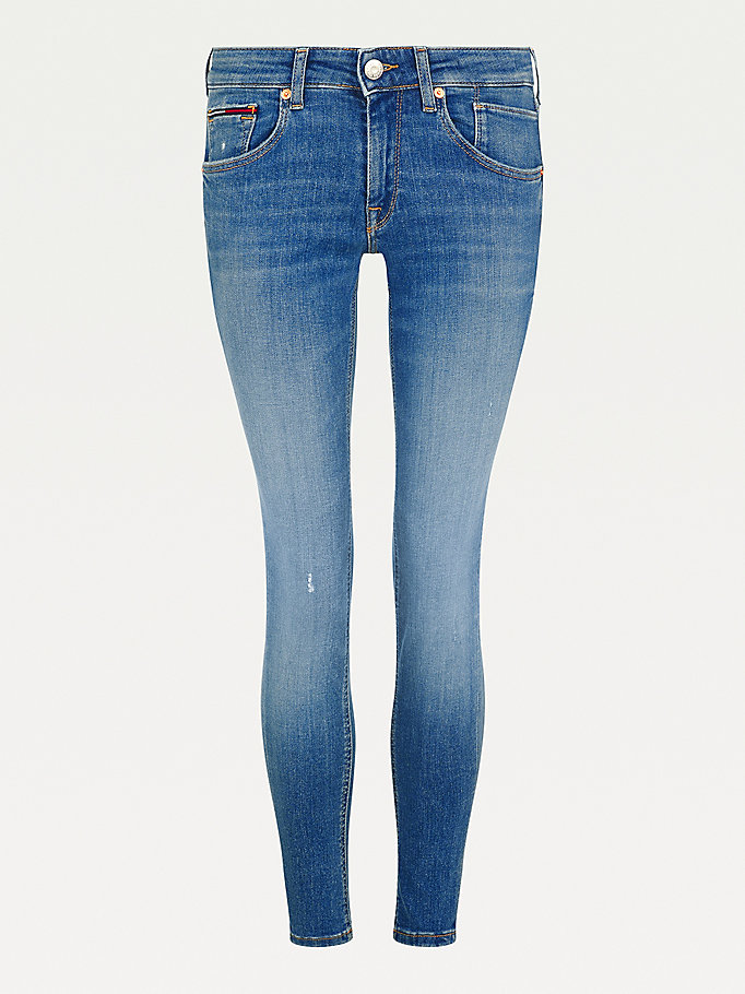 Tommy Hilfiger Scarlett Low Rise Skinny Jeans Dame Blå | DWQTAE-256