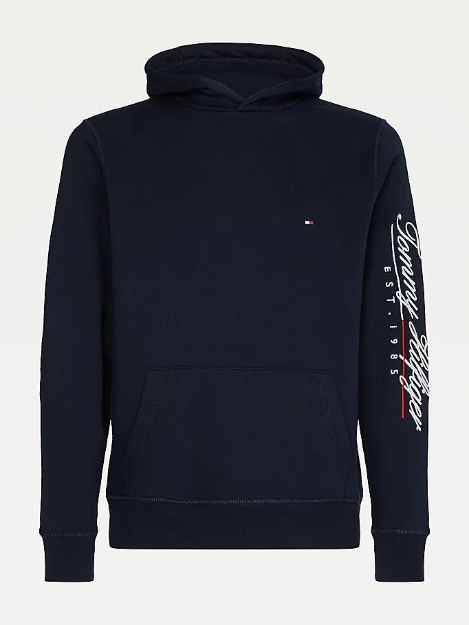 Tommy Hilfiger Script Logo Embroidery Hettegensere Herre Blå | ADCKFL-461