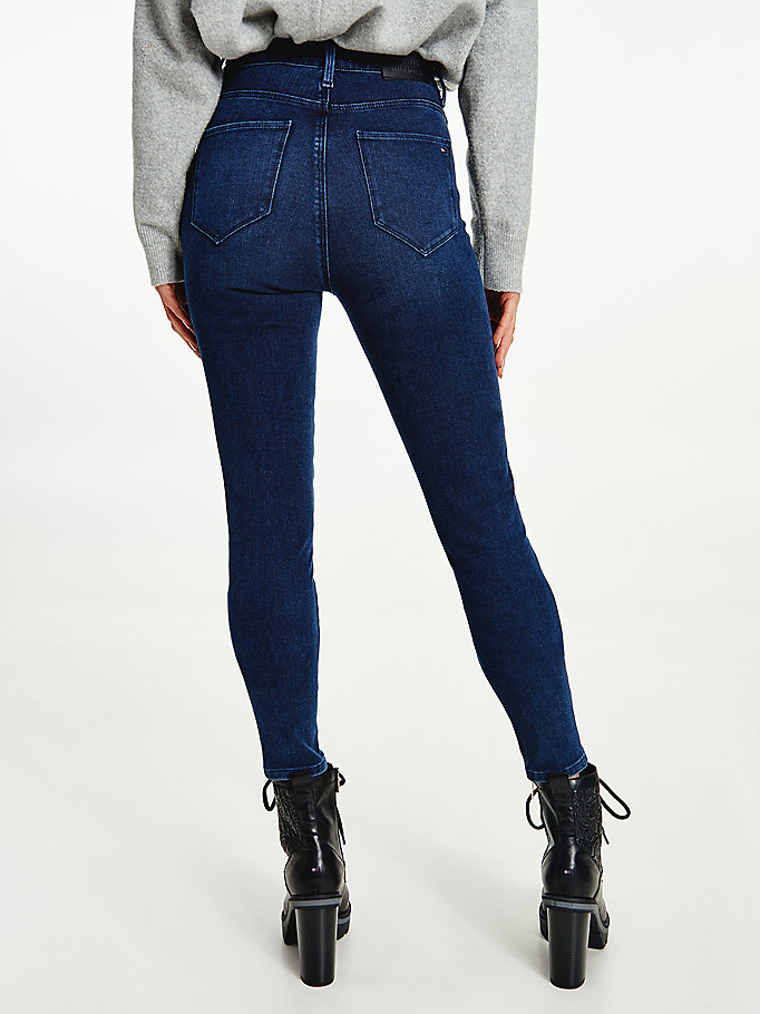 Tommy Hilfiger Sculpt High Rise Super Skinny Jeans Dame Blå | YKPGCQ-089