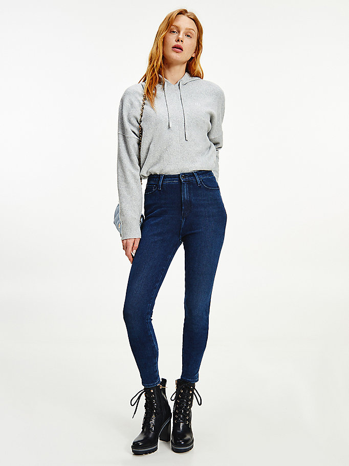 Tommy Hilfiger Sculpt High Rise Super Skinny Jeans Dame Blå | YKPGCQ-089