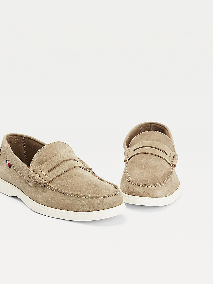 Tommy Hilfiger Semsket Skinn Biodegradable Loafers Herre Khaki | GFTVLW-053