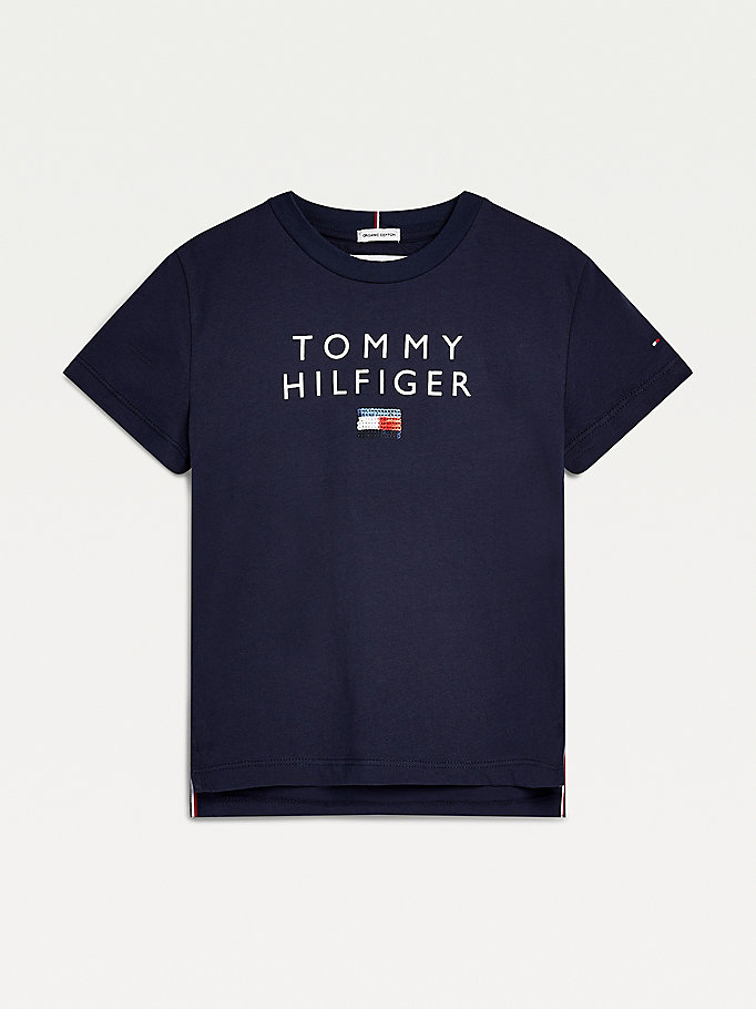 Tommy Hilfiger Sequin T-skjorte Jente Blå | WZTYOF-048