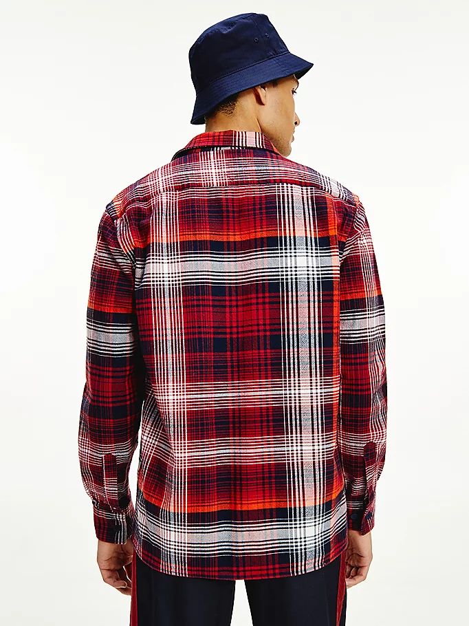 Tommy Hilfiger Shadow Check Relaxed Fit Over Skjorte Herre Blå | ADWHGM-892