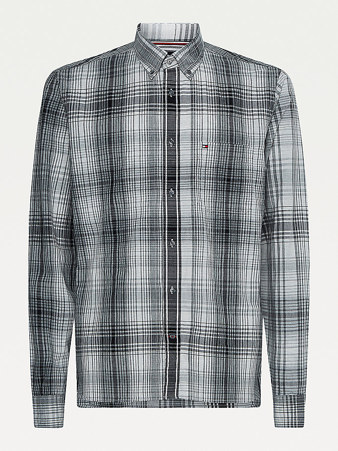 Tommy Hilfiger Shadow Check Relaxed Fit Skjorte Herre Grå | CFMSTK-275