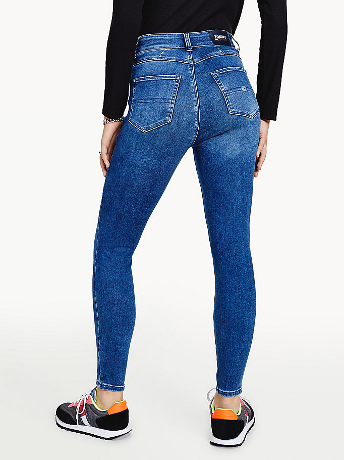 Tommy Hilfiger Shape High Rise Skinny Jeans Dame Blå | EGTAFY-831