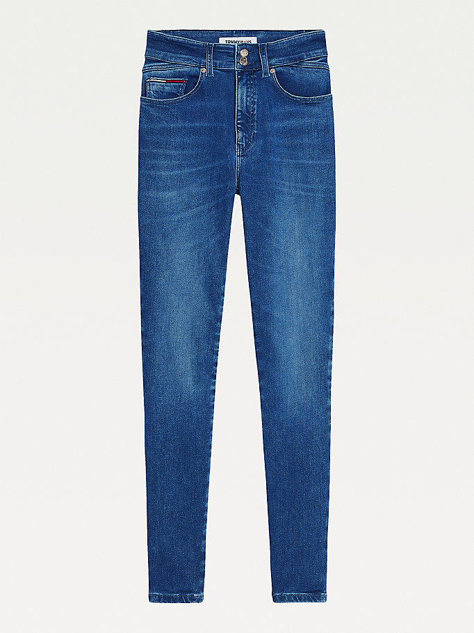 Tommy Hilfiger Shape High Rise Skinny Jeans Dame Blå | EGTAFY-831