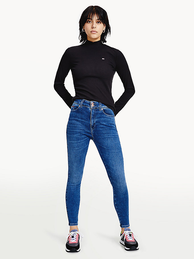 Tommy Hilfiger Shape High Rise Skinny Jeans Dame Blå | EGTAFY-831