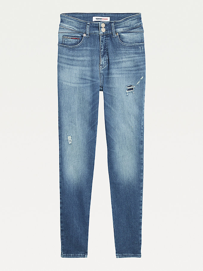 Tommy Hilfiger Shape High Rise Skinny Jeans Dame Blå | EUVXTD-764