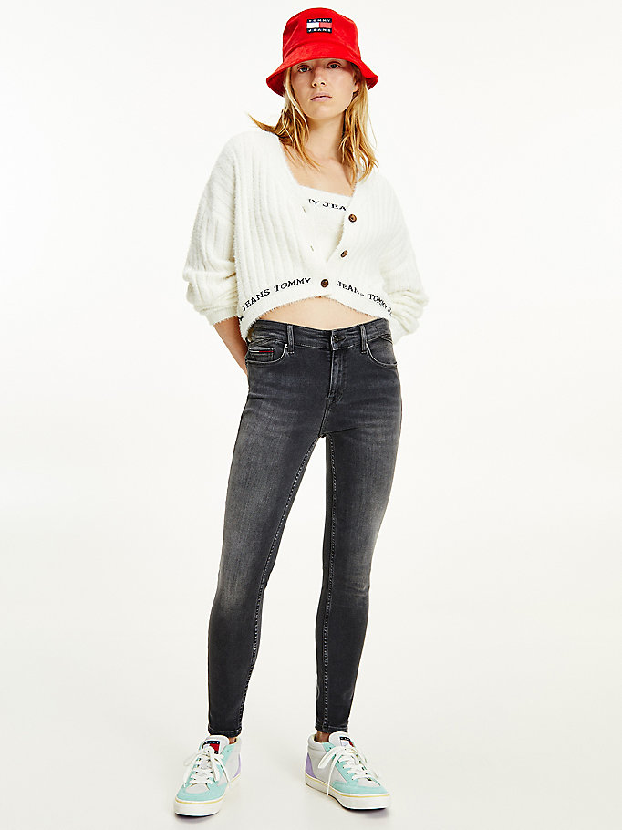 Tommy Hilfiger Shape Mid Rise Faded Skinny Jeans Dame Blå | HXPOTN-103