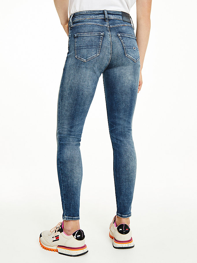 Tommy Hilfiger Shape Mid Rise Skinny Jeans Dame Blå | DCQHKX-970