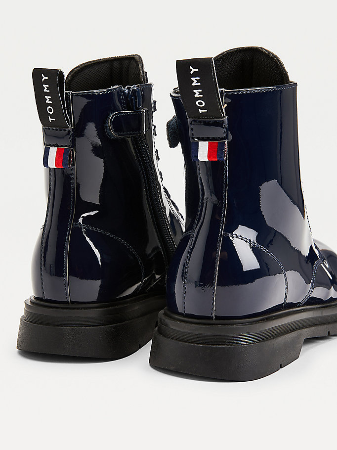 Tommy Hilfiger Shiny Snørestøvletter Jente Blå | FHKCDT-290