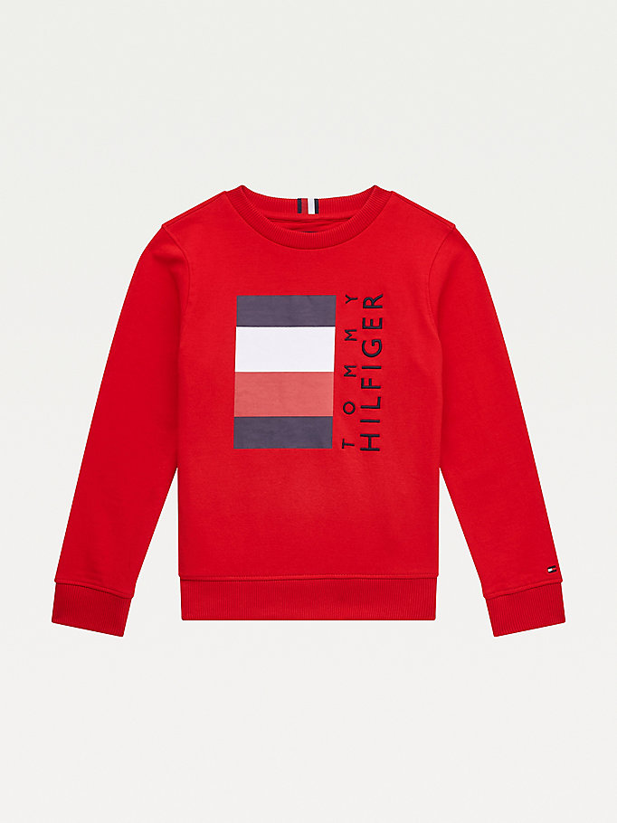 Tommy Hilfiger Signature Detail Logo Sweatshirt Gutt Rød | MAOIWV-968