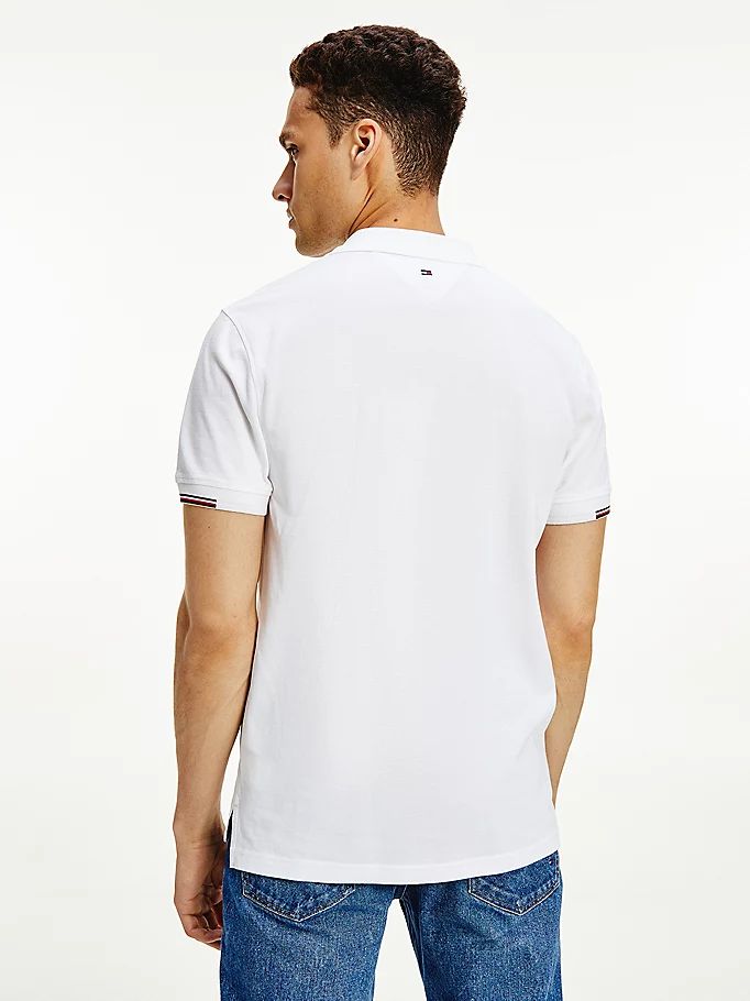 Tommy Hilfiger Signature Detailing Regular Fit Polo T Skjorte Herre Hvite | GCYLPZ-806