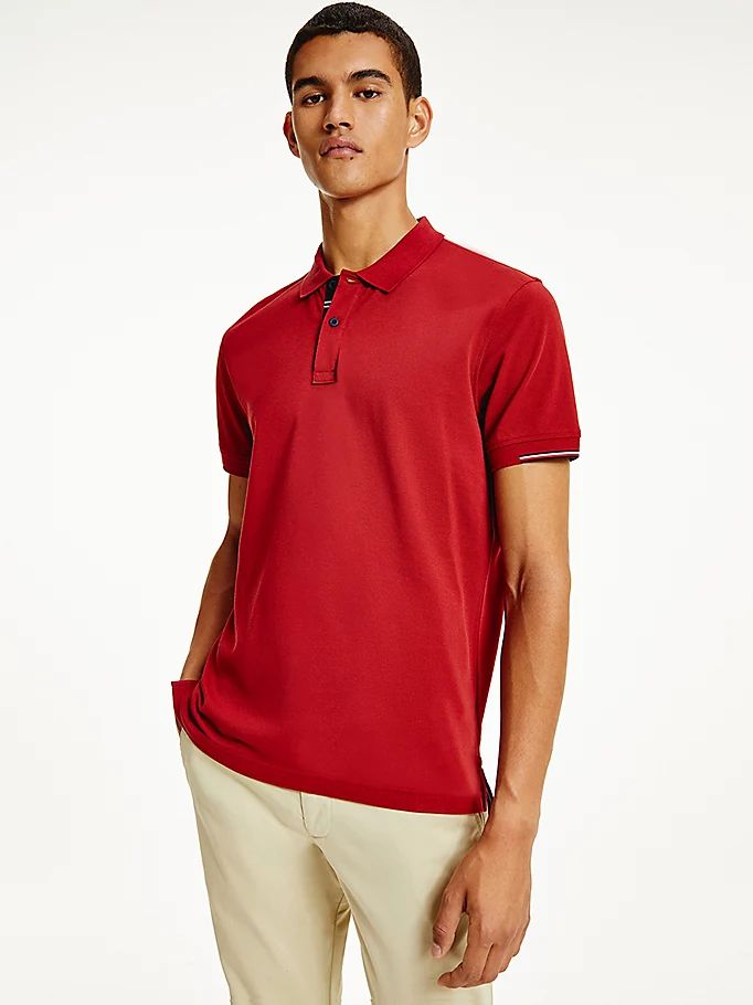 Tommy Hilfiger Signature Detailing Regular Fit Polo T Skjorte Herre Rød | HMIEPT-819