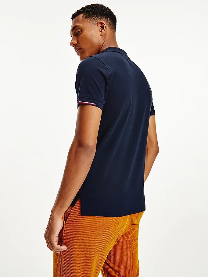 Tommy Hilfiger Signature Detailing Regular Fit Polo T Skjorte Herre Blå | RVHSFA-306