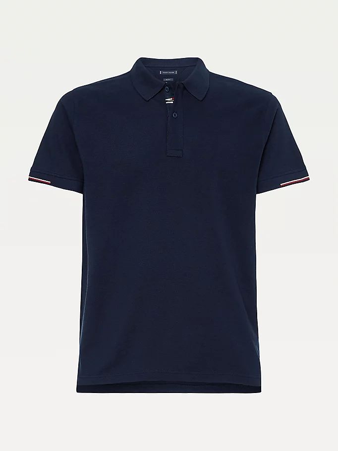 Tommy Hilfiger Signature Detailing Regular Fit Polo T Skjorte Herre Blå | RVHSFA-306