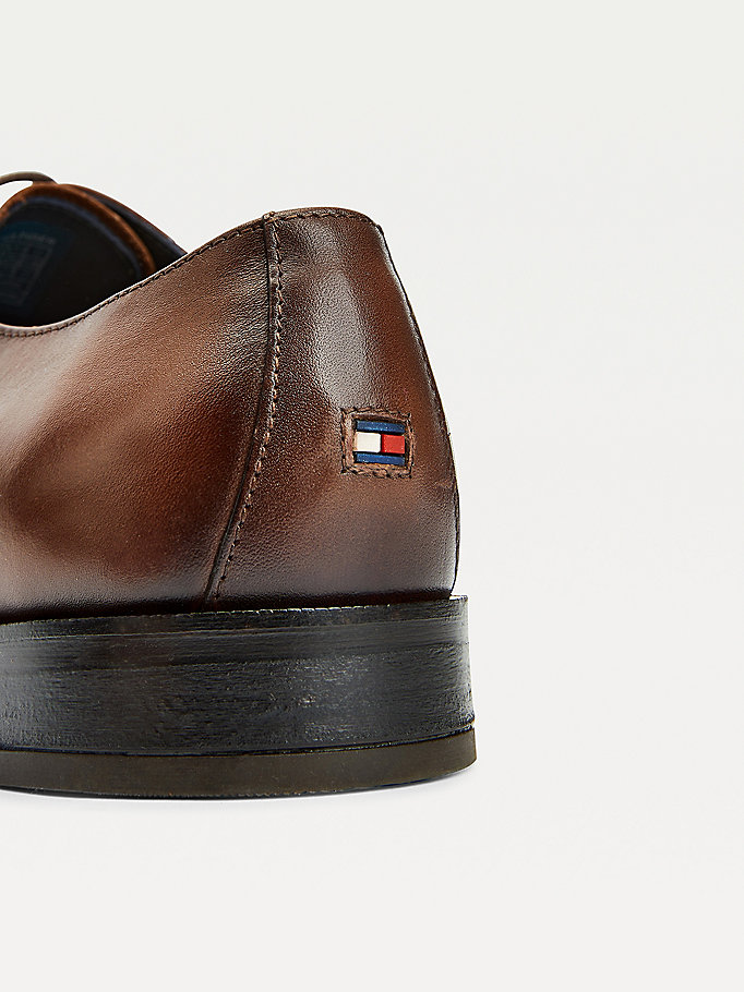 Tommy Hilfiger Signature Logo Lær Brogue Sko Herre Brune | OBFITK-397