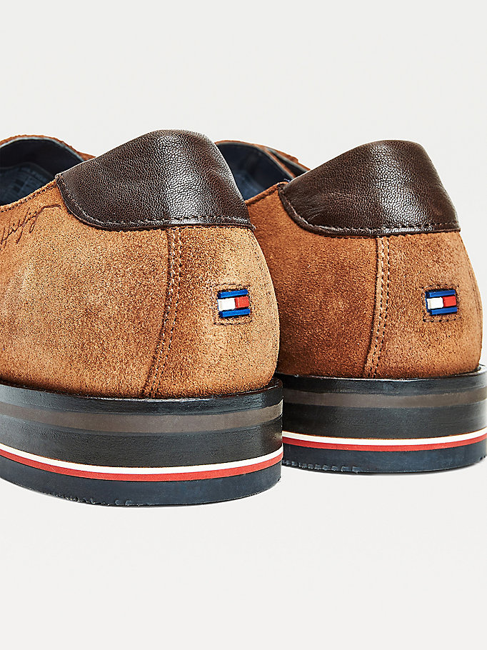 Tommy Hilfiger Signature Logo Semsket Skinn Brogue Sko Herre Brune | FEOMGV-980