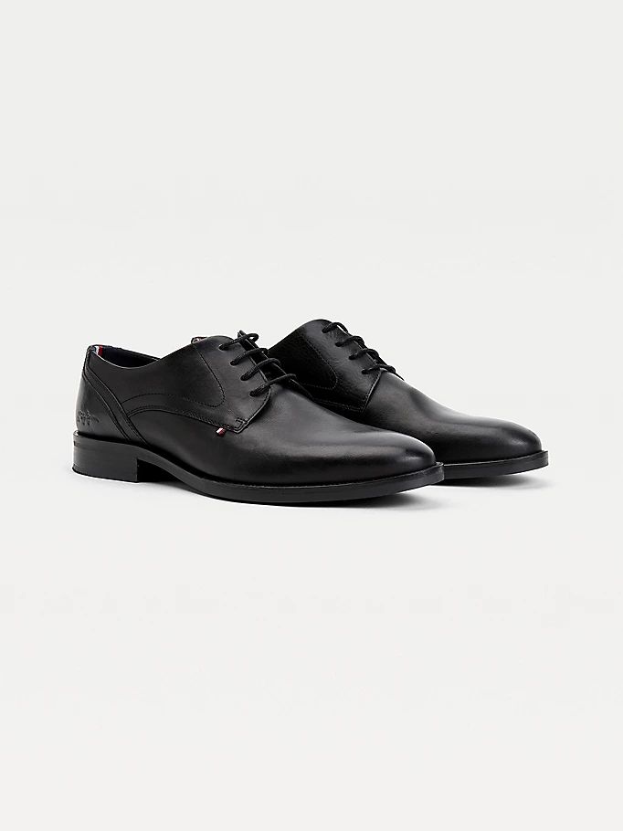 Tommy Hilfiger Signature Lær Brogue Sko Herre Svarte | RHPGEX-085