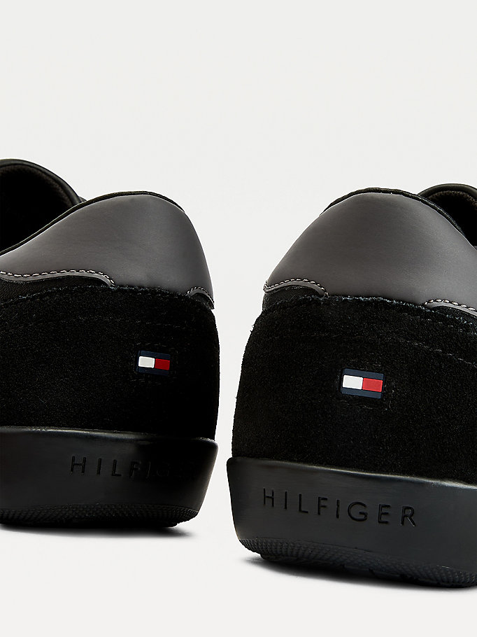 Tommy Hilfiger Signature Mixed Panel Lær Joggesko Herre Svarte | GARSTF-091